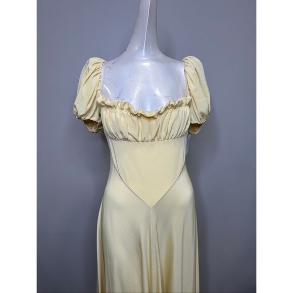 RODARTE Bow-embellished satin-trimmed silk-crepe maxi dress US 4 $2,400 - Picture 6 of 12